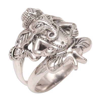 Alternate image for Mens Sterling Silver Hindu Ring Lord Ganesha