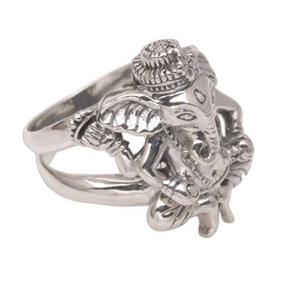 Alternate image for Mens Sterling Silver Hindu Ring Lord Ganesha
