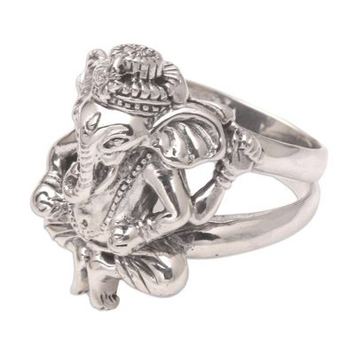 Alternate image for Mens Sterling Silver Hindu Ring Lord Ganesha
