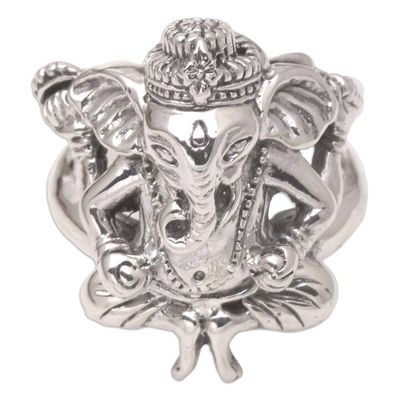 Alternate image for Mens Sterling Silver Hindu Ring Lord Ganesha
