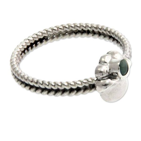 Alternate image for Emerald and Sterling Silver Ring Mays Lily of the Valley