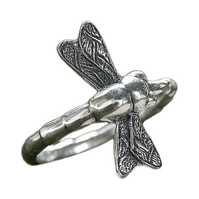 Alternate image for Mens Sterling Silver Ring Dragonfly Fortunes