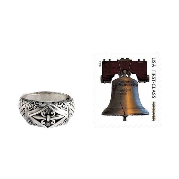 Alternate image for Indonesian Sterling Silver Domed Ring Fleur de Lis
