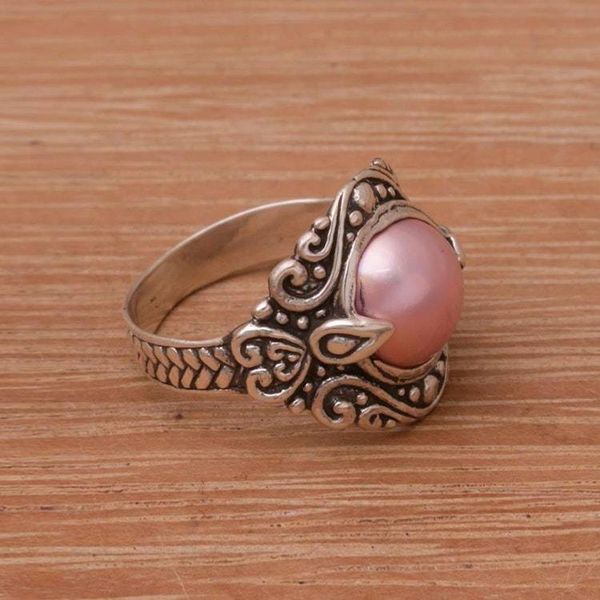 Alternate image for 925 Sterling Silver Freshwater Cultured Pearl Cocktail Ring Bali Refinement
