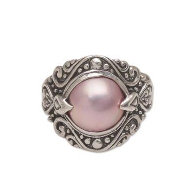 Alternate image for 925 Sterling Silver Freshwater Cultured Pearl Cocktail Ring Bali Refinement
