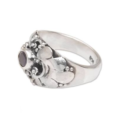 Alternate image for Balinese Sterling Silver and Amethyst Cocktail Ring Balinese Bloom
