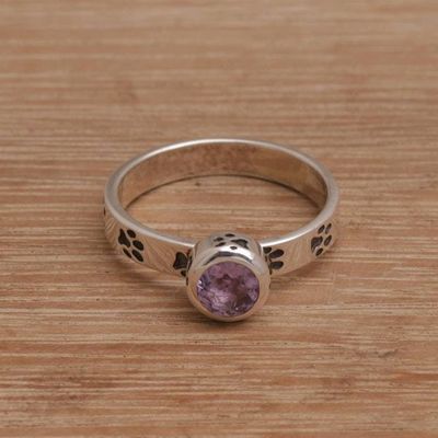 Primary image for Handmade 925 Sterling Silver Amethyst Cocktail Ring Pawing Around