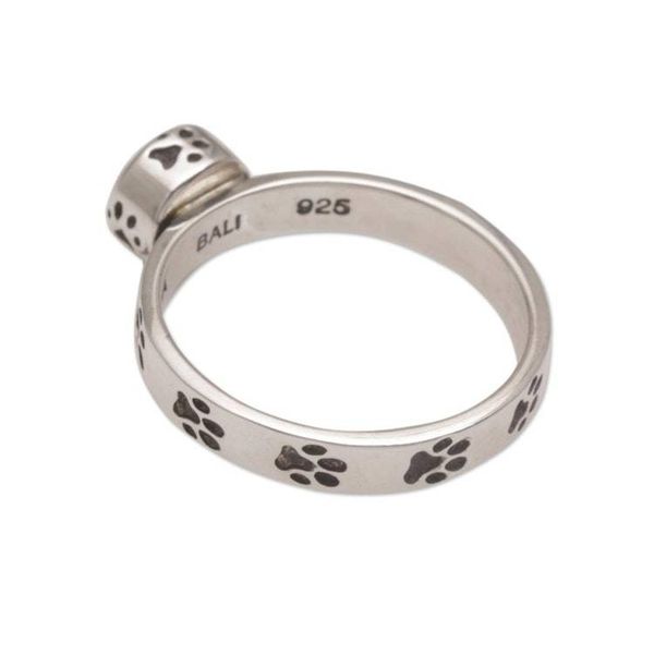 Alternate image for Handmade 925 Sterling Silver Amethyst Cocktail Ring Pawing Around