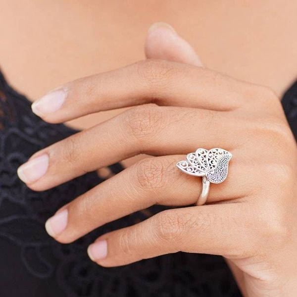 Alternate image for Sterling Silver Butterfly Ring Timeless Soul