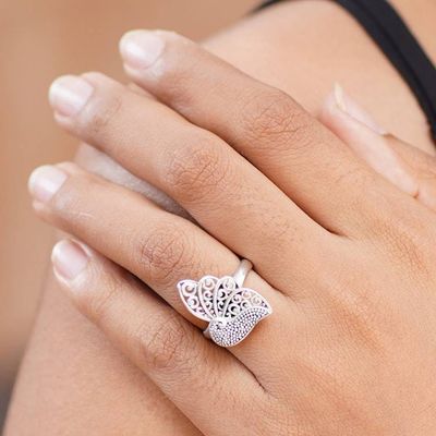 Alternate image for Sterling Silver Butterfly Ring Timeless Soul