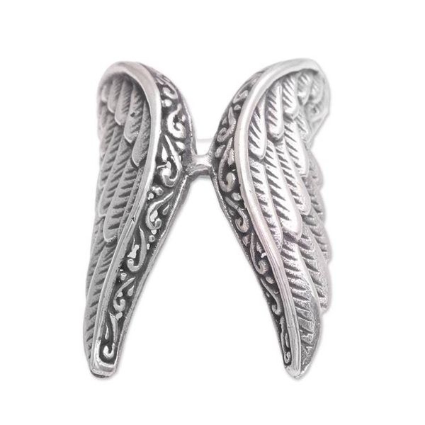 Alternate image for Handcrafted Sterling Silver Feathered Wings Ring Winged Glory