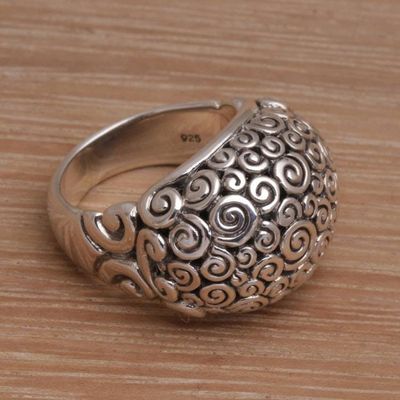 Primary image for Artisan Jewelry Sterling Silver Domed Ring Cloud Bubble