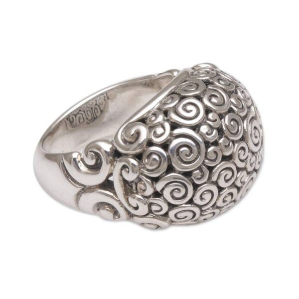 Alternate image for Artisan Jewelry Sterling Silver Domed Ring Cloud Bubble
