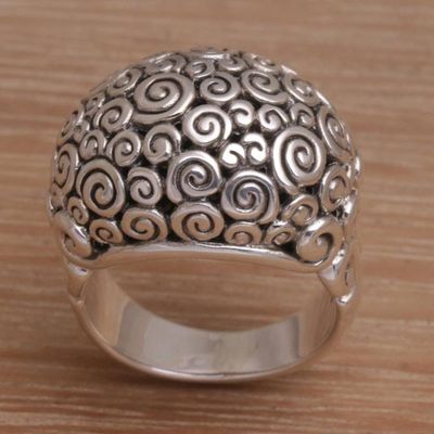Alternate image for Artisan Jewelry Sterling Silver Domed Ring Cloud Bubble