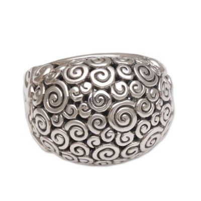 Alternate image for Artisan Jewelry Sterling Silver Domed Ring Cloud Bubble