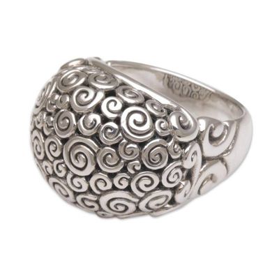 Alternate image for Artisan Jewelry Sterling Silver Domed Ring Cloud Bubble