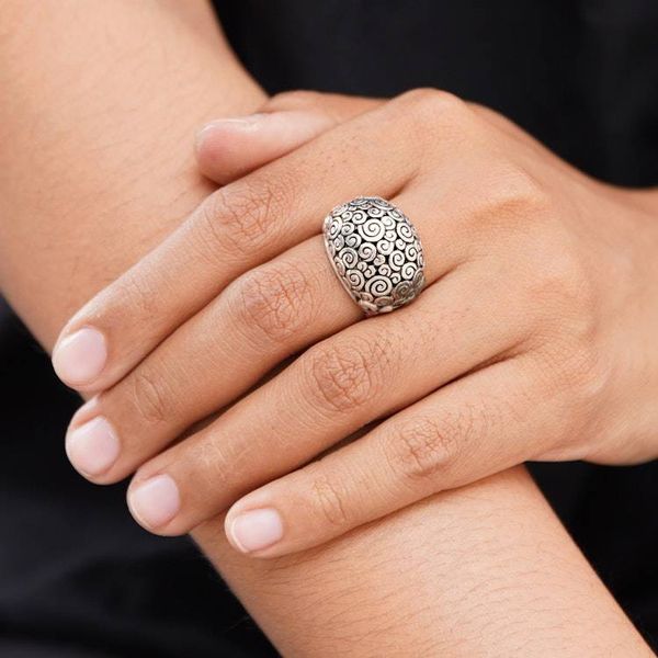 Alternate image for Artisan Jewelry Sterling Silver Domed Ring Cloud Bubble