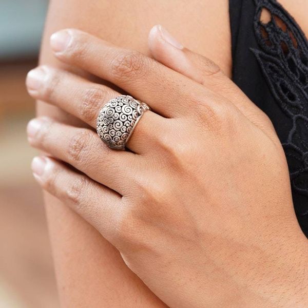 Alternate image for Artisan Jewelry Sterling Silver Domed Ring Cloud Bubble