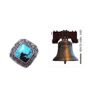 Alternate image for Artisan Crafted Sterling Silver Ring with Genuine Turquoise Celuk Treasure