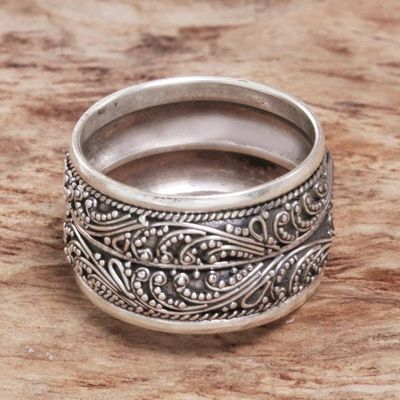 Primary image for Hand Made Sterling Silver Band Ring from Indonesia Strand of Nature