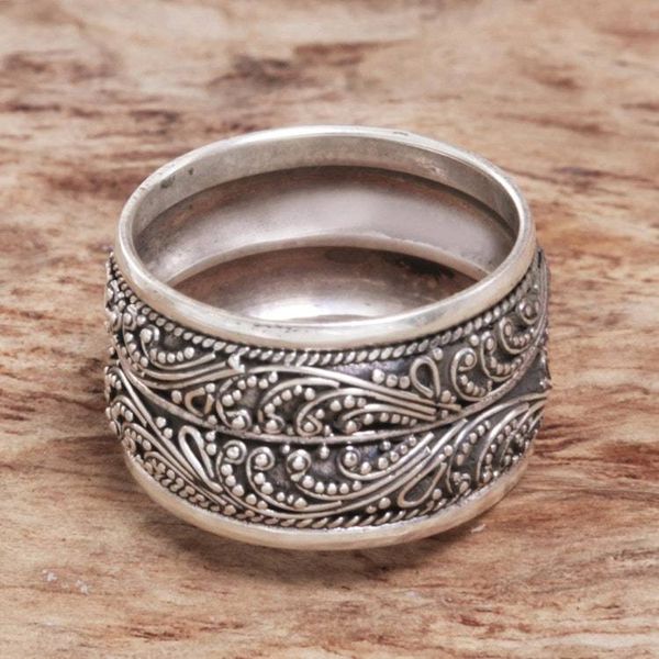 Alternate image for Hand Made Sterling Silver Band Ring from Indonesia Strand of Nature