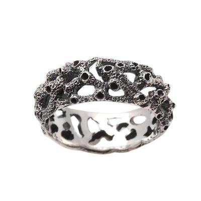 Alternate image for Mens Sterling Silver Ring Coral Reef