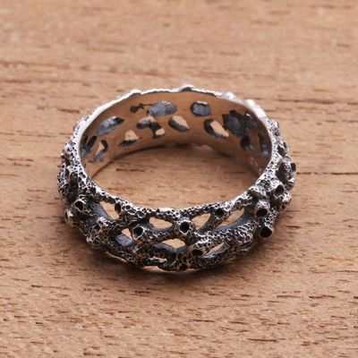 Alternate image for Mens Sterling Silver Ring Coral Reef