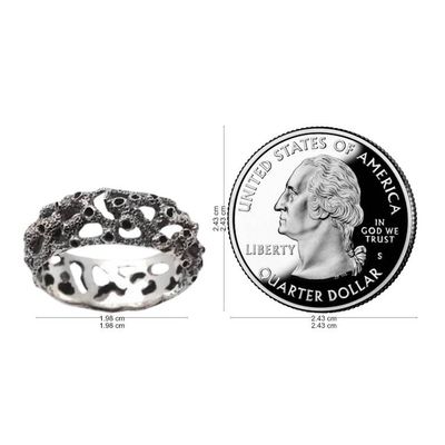 Alternate image for Mens Sterling Silver Ring Coral Reef