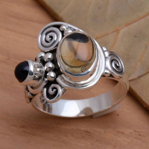 Alternate image for Citrine and Amethyst Cocktail Ring Sunshine