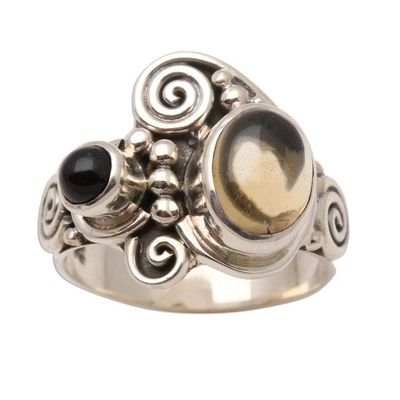 Alternate image for Citrine and Amethyst Cocktail Ring Sunshine