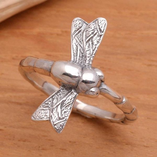 Alternate image for Sterling Silver Cocktail Ring Dragonfly Fortunes