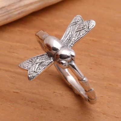 Alternate image for Sterling Silver Cocktail Ring Dragonfly Fortunes