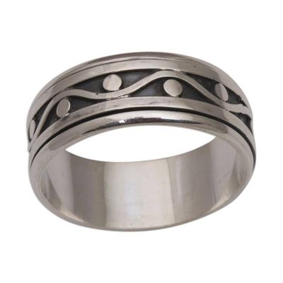 Alternate image for 925 Sterling Silver Unisex Spinner Meditation Ring from Bali Stream of Life