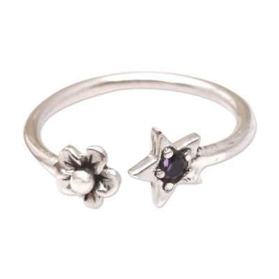 Primary image for Amethyst and Sterling Silver Wrap Ring Dark Garden