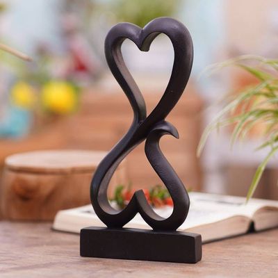Alternate image for Artisan Crafted Romantic Wood Sculpture Love Unites