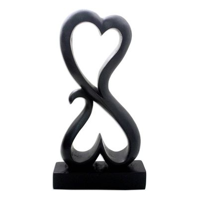 Alternate image for Artisan Crafted Romantic Wood Sculpture Love Unites
