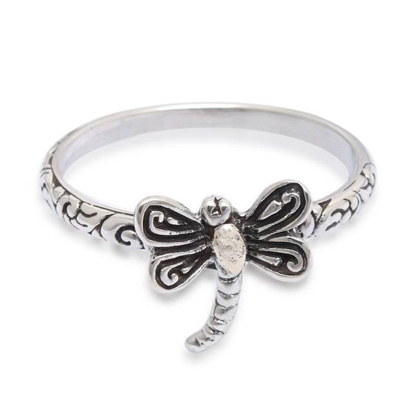 Alternate image for Dragonfly-Themed 18k Gold-Accented Cocktail Ring from Bali Spirit of the Dragonfly