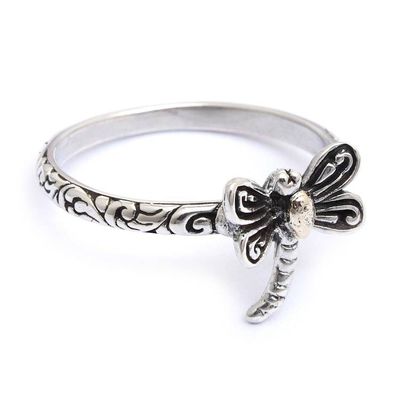 Alternate image for Dragonfly-Themed 18k Gold-Accented Cocktail Ring from Bali Spirit of the Dragonfly