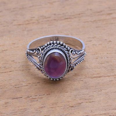 Alternate image for Handmade Amethyst Single-Stone Ring from Bali Princess Gem