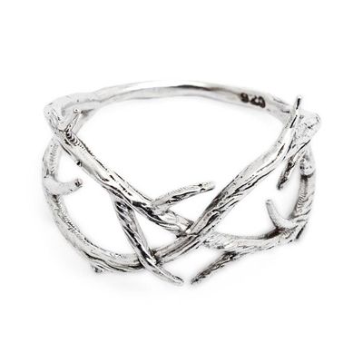 Alternate image for Inspirational Root-Shaped Unisex Sterling Silver Band Ring Root of Love