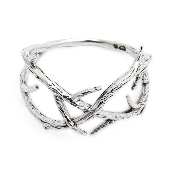 Alternate image for Inspirational Root-Shaped Unisex Sterling Silver Band Ring Root of Love