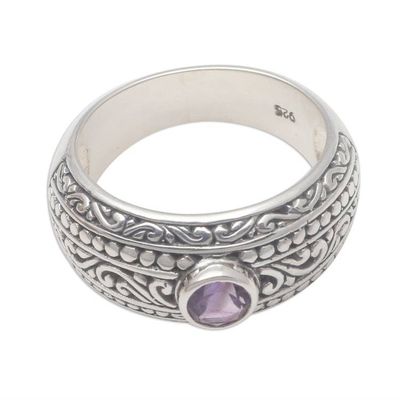 Alternate image for Faceted Amethyst Ring Crafted in Bali Sensational Gem
