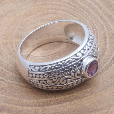 Alternate image for Faceted Amethyst Ring Crafted in Bali Sensational Gem