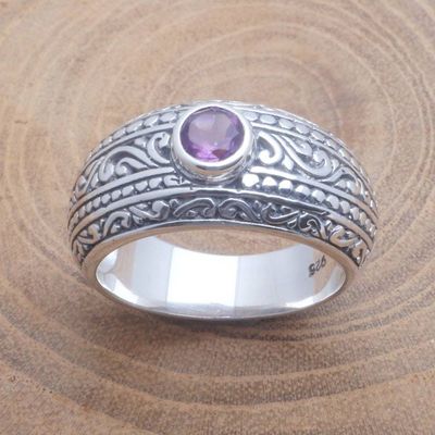 Alternate image for Faceted Amethyst Ring Crafted in Bali Sensational Gem