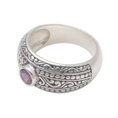 Alternate image for Faceted Amethyst Ring Crafted in Bali Sensational Gem