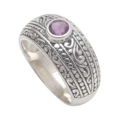 Alternate image for Faceted Amethyst Ring Crafted in Bali Sensational Gem