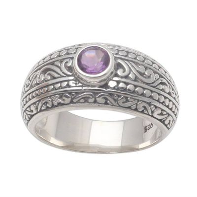 Alternate image for Faceted Amethyst Ring Crafted in Bali Sensational Gem