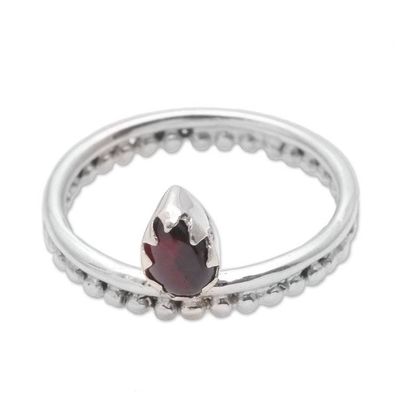 Alternate image for Dot Motif Garnet Band Ring Crafted in Bali Lovely Serenity