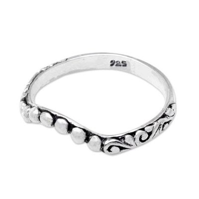 Alternate image for Traditional Sterling Silver Band Ring Crafted in Bali Gianyar Princess