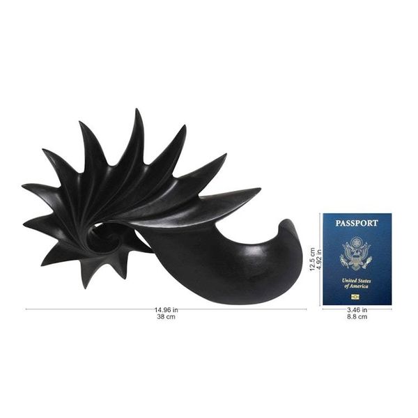 Alternate image for Signed Balinese Suar Wood Sea Shell Sculpture Black Spider Conch